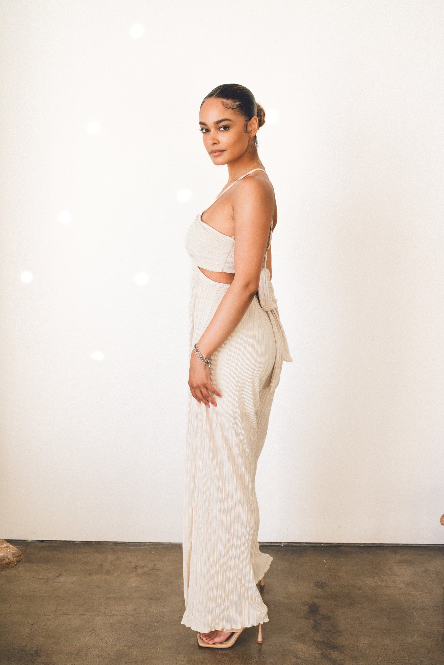 Nissa Open Back Pleated Jumpsuit
