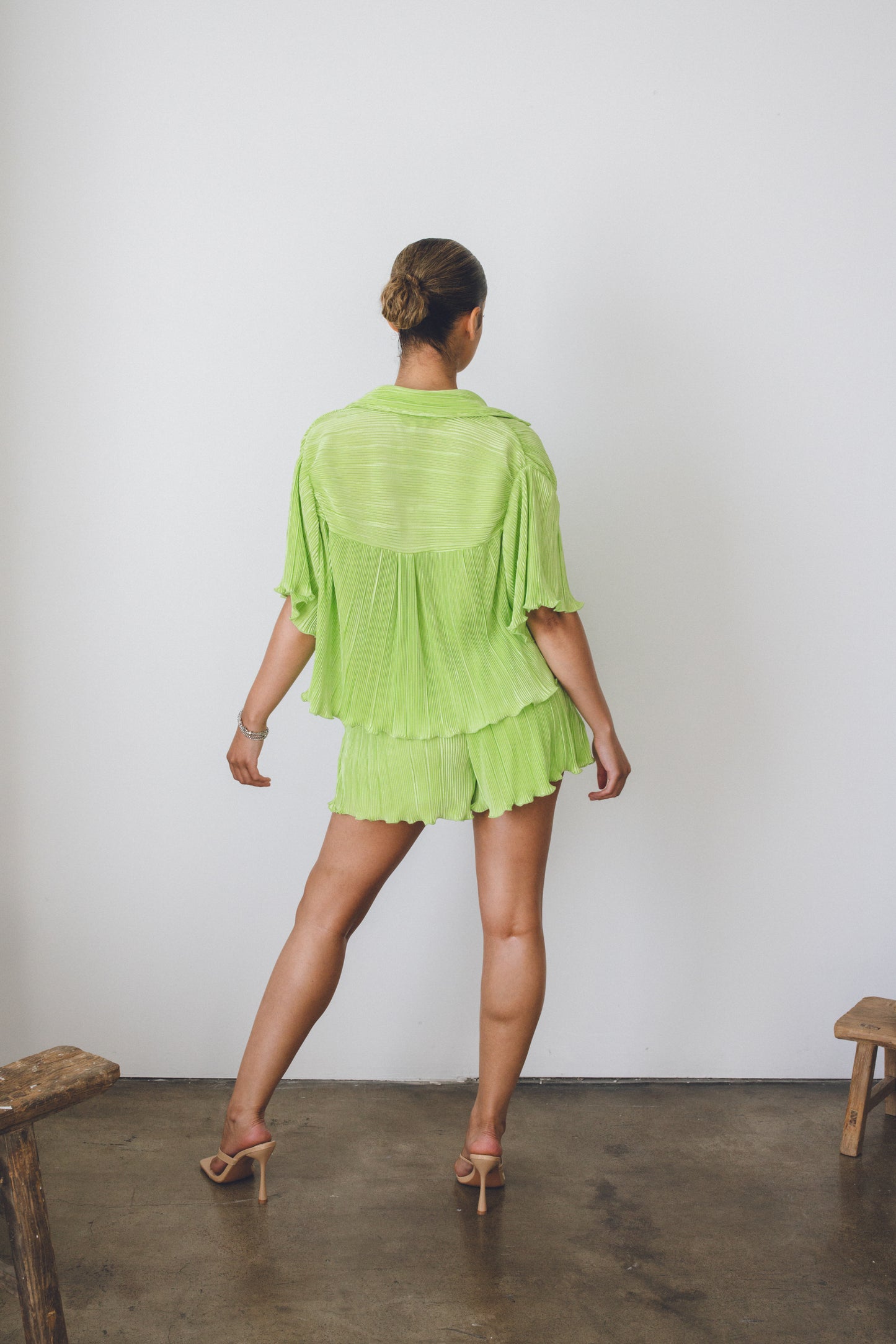 Olivia Pleated Shirt and Short Set
