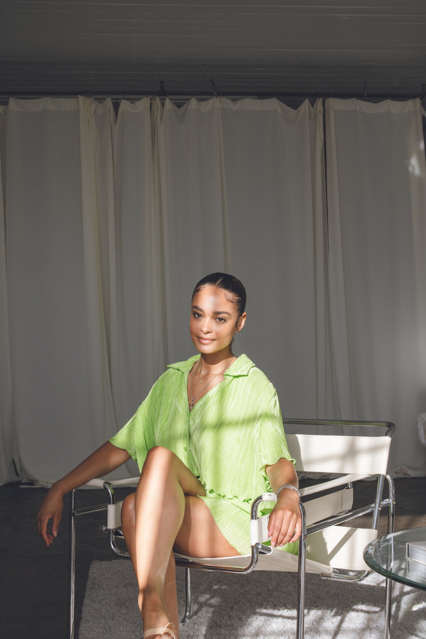 Olivia Pleated Shirt and Short Set