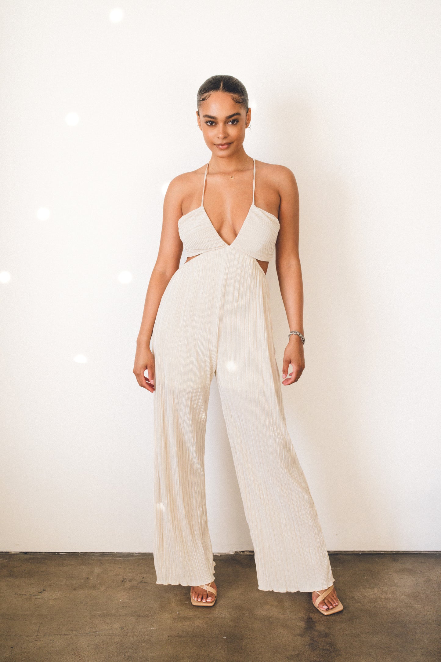 Nissa Open Back Pleated Jumpsuit