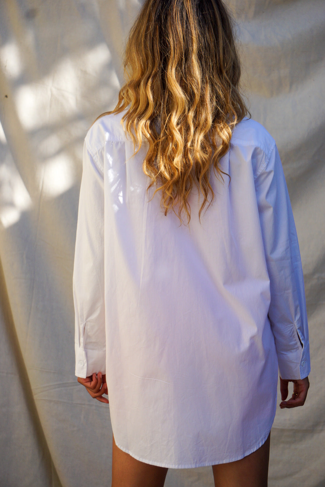 Oversized Boyfriend Button Up Top